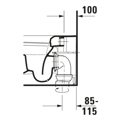 Duravit WC sur pied, chasse profonde Me by Starck 37x60 cm, 4,5 l, Abg wa, w sm HygGlaze
