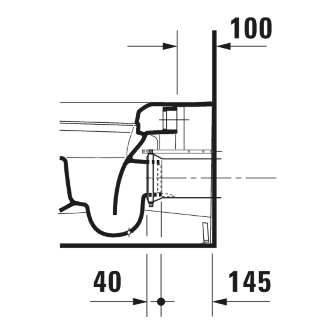 Duravit WC sur pied, chasse profonde Me by Starck 37x60 cm, 4,5 l, Abg wa, w sm HygGlaze