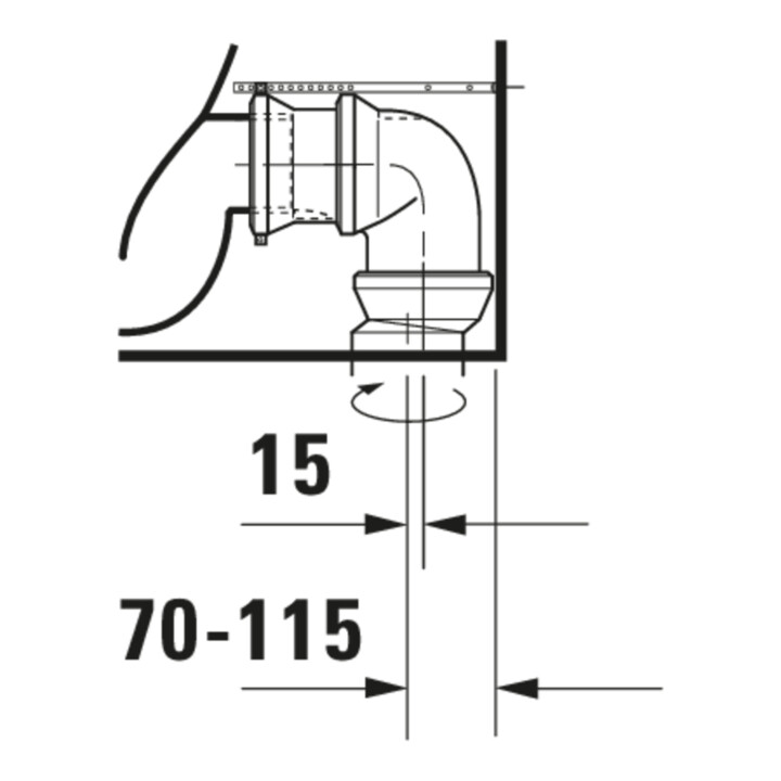 Duravit WC sur pied combiné, chasse profonde DuraStyle 37x63 cm, 4,5 l, entrée variable, blanc