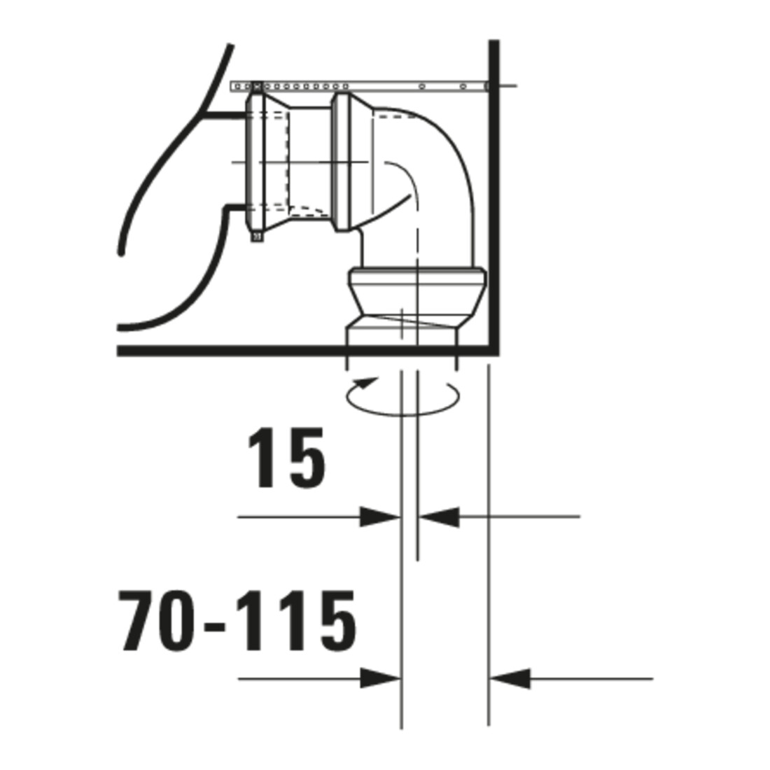 Duravit WC sur pied combiné, chasse profonde DuraStyle 37x63 cm, 4,5 l, entrée variable, blanc