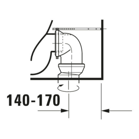 Duravit WC sur pied combiné, chasse profonde DuraStyle 37x63 cm, 4,5 l, entrée variable, blanc