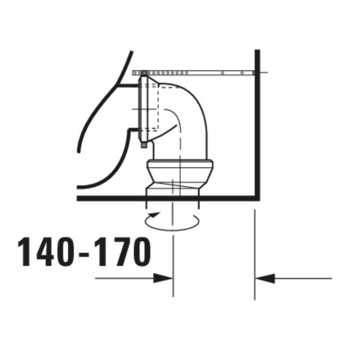 Duravit WC sur pied combiné, chasse profonde DuraStyle 37x63 cm, 4,5 l, entrée variable, blanc