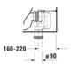 Duravit WC sur pied combiné, chasse profonde DuraStyle 37x63 cm, 4,5 l, entrée variable, blanc