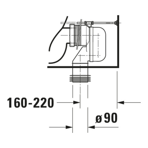 Duravit WC sur pied combiné, chasse profonde DuraStyle 37x63 cm, 4,5 l, entrée variable, blanc