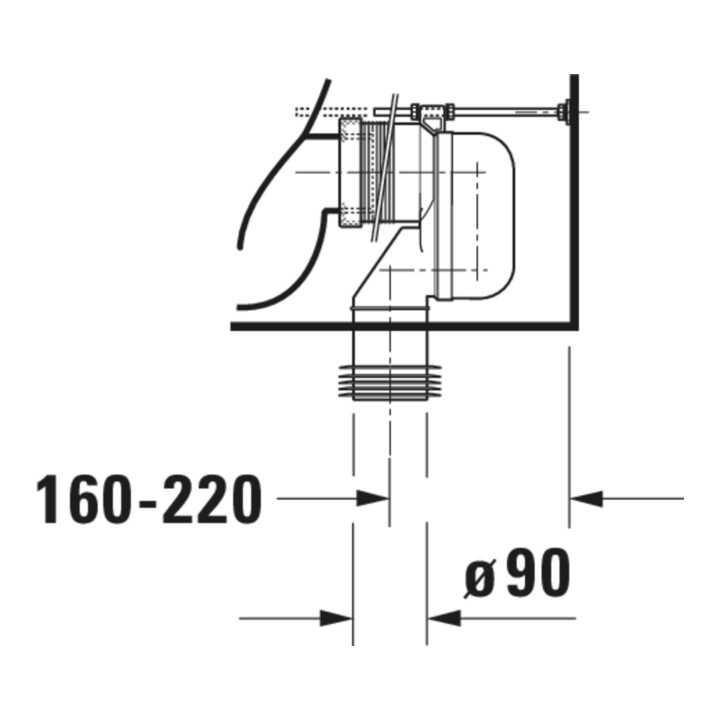 Duravit WC sur pied combiné, chasse profonde DuraStyle 37x63 cm, 4,5 l, entrée variable, blanc