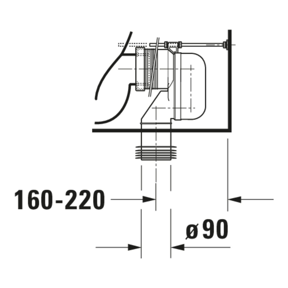 Duravit WC sur pied combiné, chasse profonde DuraStyle 37x63 cm, 4,5 l, entrée variable, blanc
