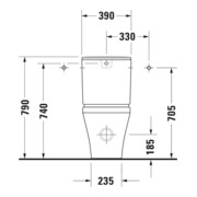 Duravit WC sur pied combiné, chasse profonde DuraStyle 37x63 cm, 4,5 l, entrée variable, blanc-4