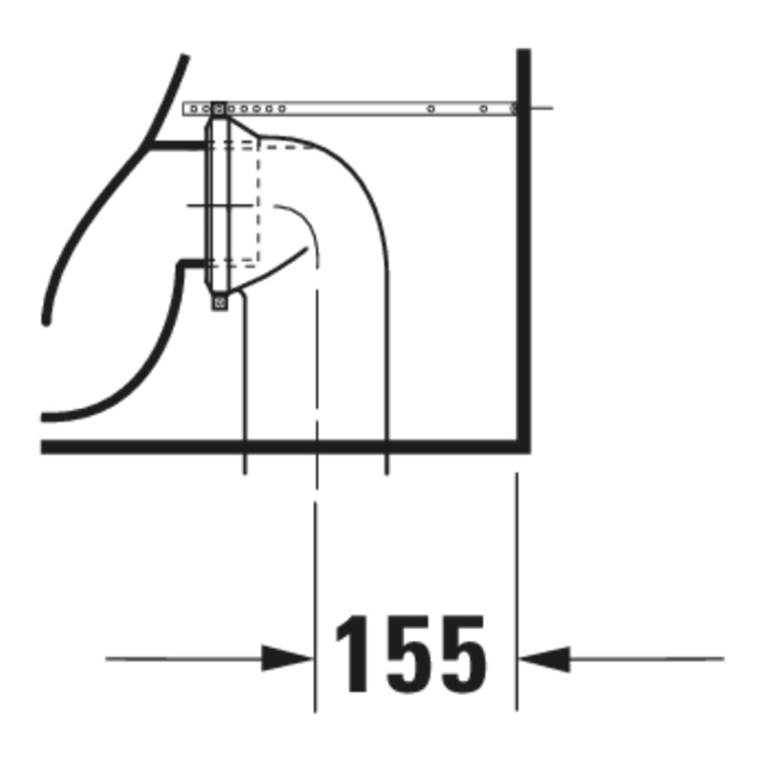 Duravit WC sur pied combiné, chasse profonde DuraStyle 37x63 cm, 4,5 l, entrée variable, blanc