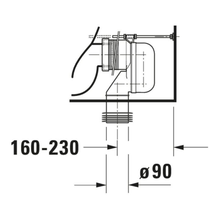 Duravit WC sur pied combiné, chasse profonde No. 1 36,5x65 cm, 6 l, évac. horiz., sans rebord, blanc