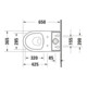 Duravit WC sur pied combiné, chasse profonde No. 1 36,5x65 cm, 6 l, évac. horiz., sans rebord, blanc