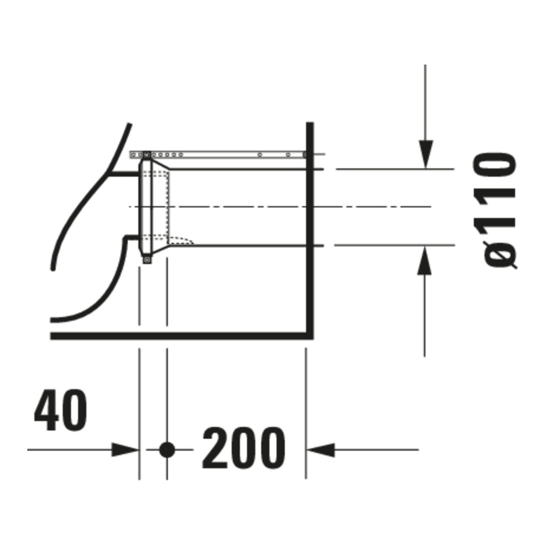 Duravit WC sur pied combiné, chasse profonde No. 1 36,5x65 cm, 6 l, évac. horiz., sans rebord, blanc