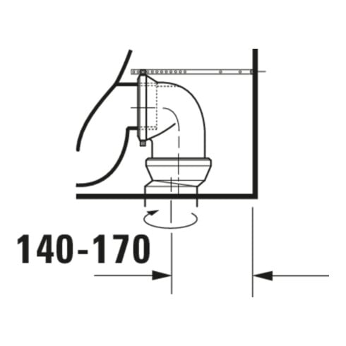 Duravit WC sur pied combiné, chasse profonde No. 1 36,5x65 cm, 6 l, évac. horiz., sans rebord, blanc
