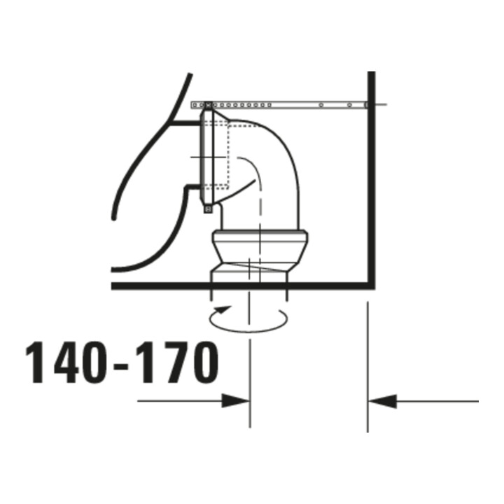 Duravit WC sur pied combiné, chasse profonde No. 1 36,5x65 cm, 6 l, évac. horiz., sans rebord, blanc