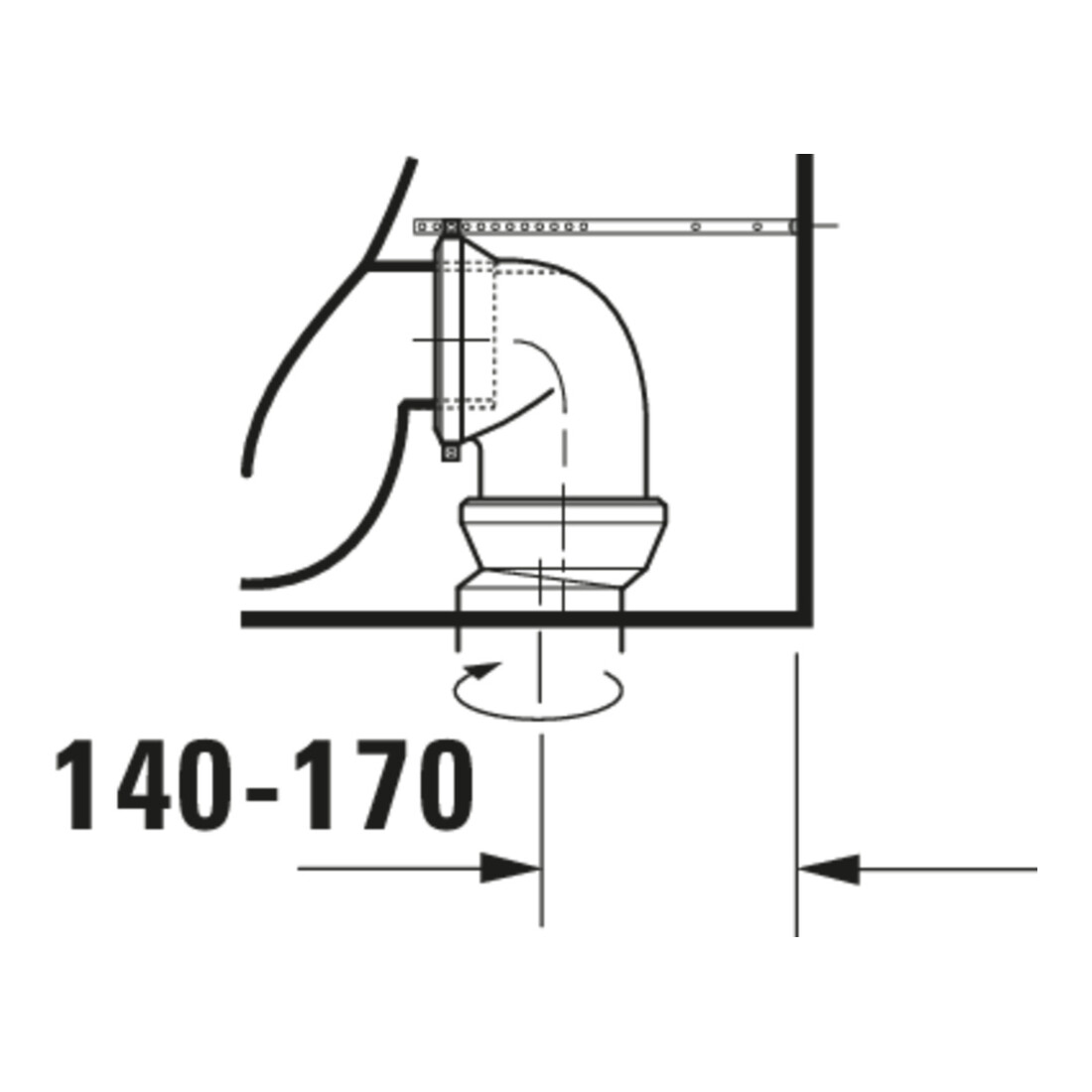 Duravit WC sur pied combiné, chasse profonde No. 1 36,5x65 cm, 6 l, évac. horiz., sans rebord, blanc