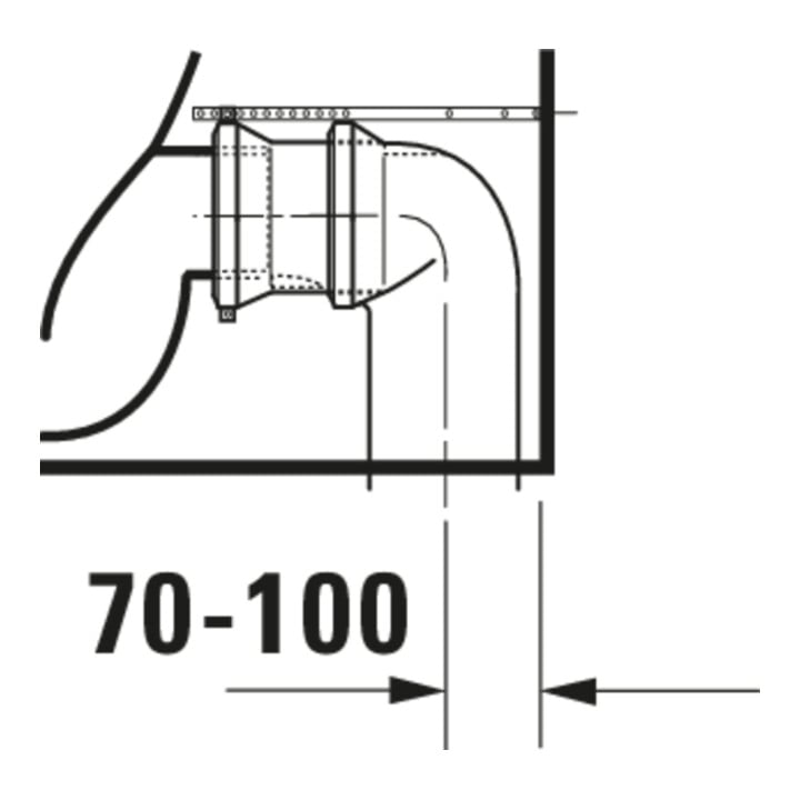 Duravit WC sur pied combiné, chasse profonde No. 1 36,5x65 cm, 6 l, évac. horiz., sans rebord, blanc