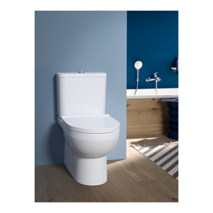 Duravit WC sur pied combiné, chasse profonde No. 1 36,5x65 cm, 6 l, évac. horiz., sans rebord, blanc