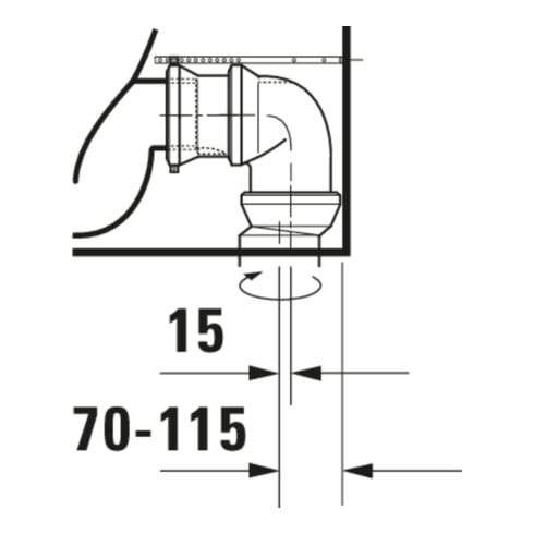 Duravit WC sur pied combiné, chasse profonde No. 1 36,5x65 cm, 6 l, évac. horiz., sans rebord, blanc