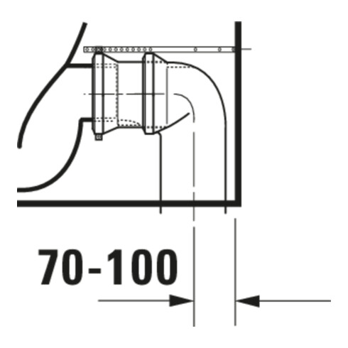Duravit WC sur pied combiné, chasse profonde No. 1 36,5x65 cm, 6 l, évac. horiz., sans rebord, blanc