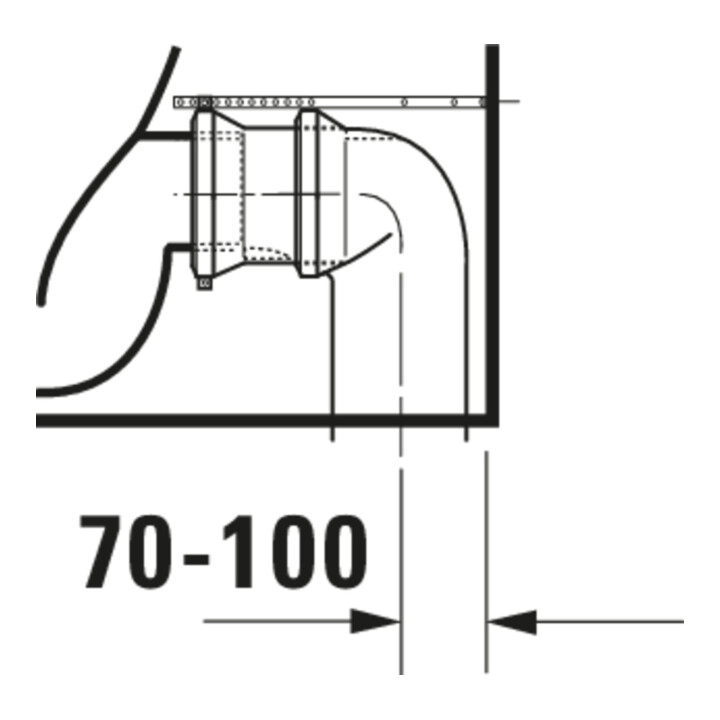 Duravit WC sur pied combiné, chasse profonde No. 1 36,5x65 cm, 6 l, évac. horiz., sans rebord, blanc