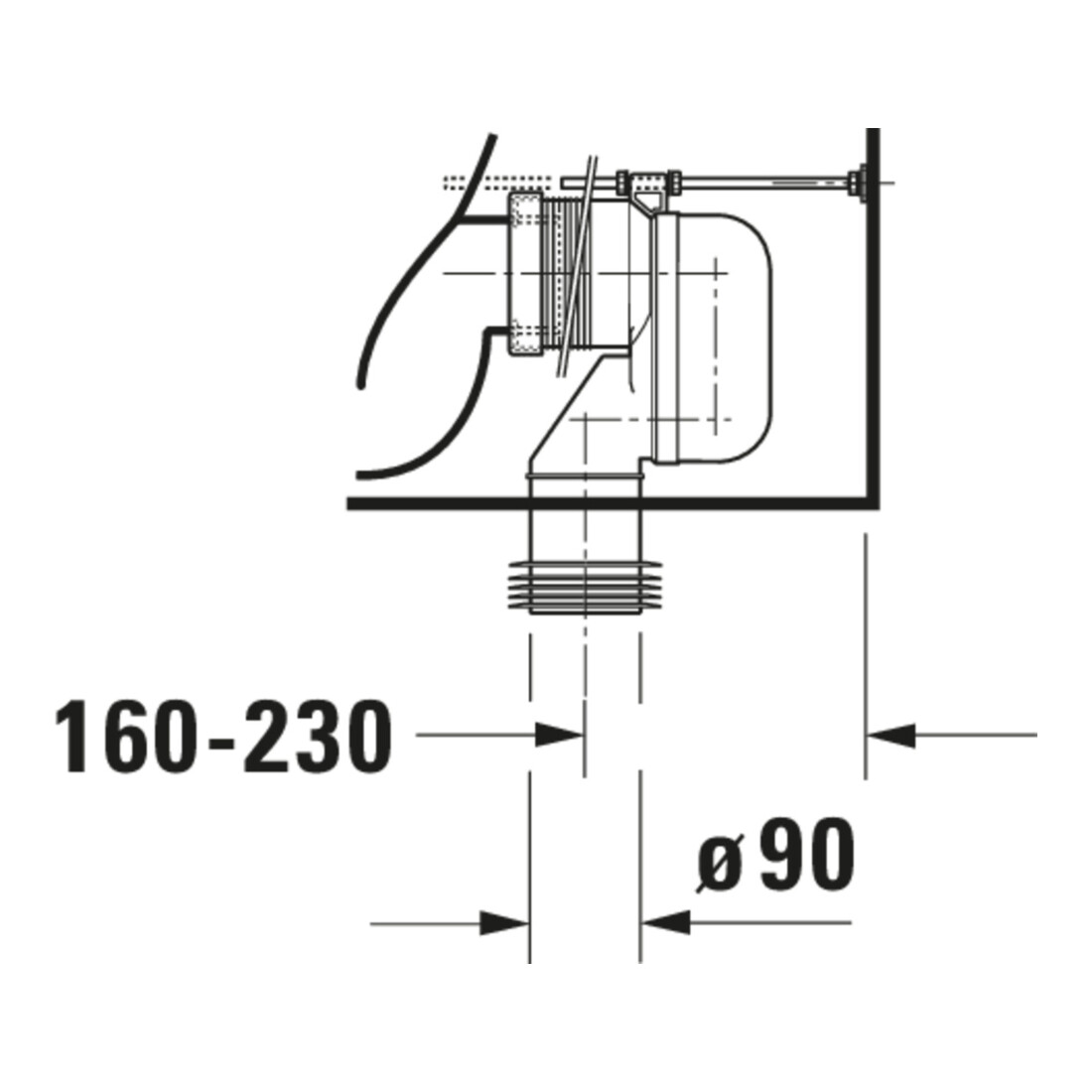 Duravit WC sur pied combiné, chasse profonde No. 1 36,5x65 cm, 6 l, évac. horiz., sans rebord, blanc