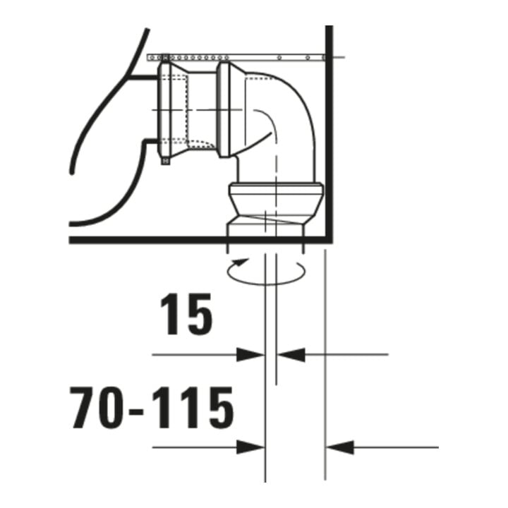 Duravit WC sur pied combiné, chasse profonde No. 1 36,5x65 cm, 6 l, évac. horiz., sans rebord, blanc