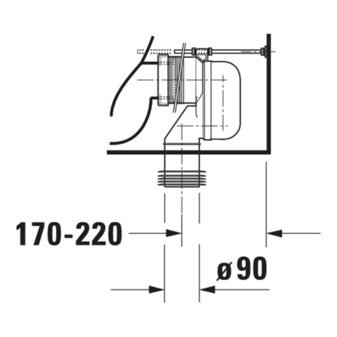 Duravit WC sur pied combiné, cuvette à chasse profonde DuraStyle 39x70,5 cm, 4,5 l, blanc