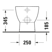 Duravit WC sur pied, cuvette à chasse profonde D-Code 37x48 cm, 4,5 l, évac. horiz., sans rebord, blanc-5