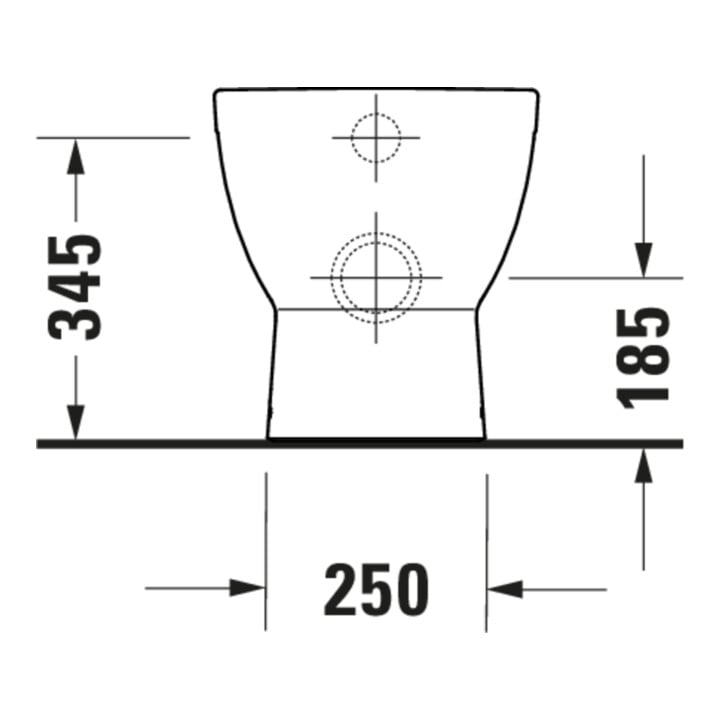 Duravit WC sur pied, cuvette à chasse profonde D-Code 37x48 cm, 4,5 l, évac. horiz., sans rebord, blanc