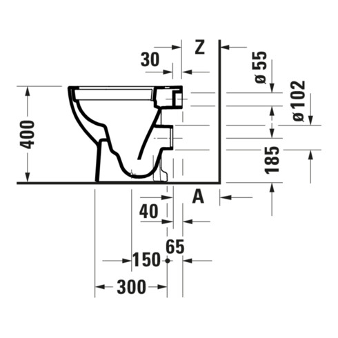 Duravit WC sur pied, cuvette à chasse profonde D-Code 37x48 cm, 4,5 l, évac. horiz., sans rebord, blanc