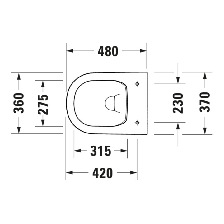 Duravit WC sur pied, cuvette à chasse profonde D-Code 37x48 cm, 4,5 l, évac. horiz., sans rebord, blanc