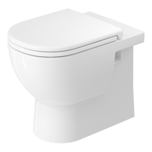 Duravit WC sur pied, cuvette à chasse profonde D-Code 37x57 cm, 4,5 l, sortie horizontale, sans rebord, blanc