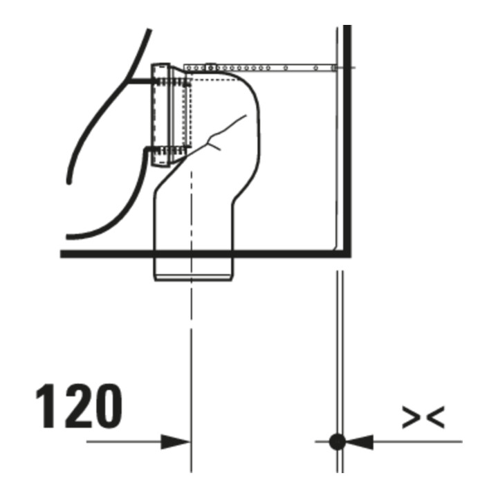 Duravit WC sur pied, cuvette à chasse profonde D-Code 37x57 cm, 4,5 l, sortie horizontale, sans rebord, blanc