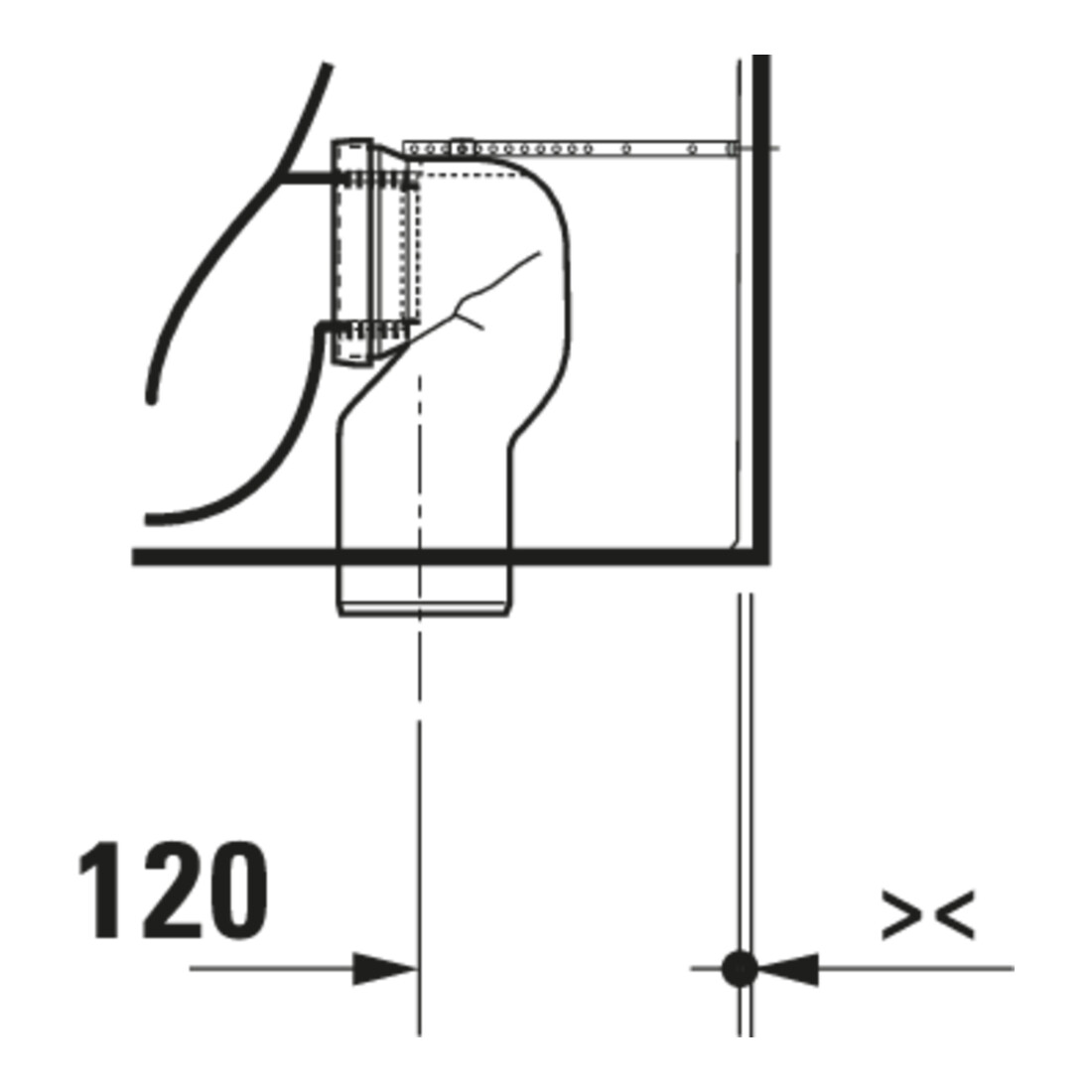 Duravit WC sur pied, cuvette à chasse profonde D-Code 37x57 cm, 4,5 l, sortie horizontale, sans rebord, blanc
