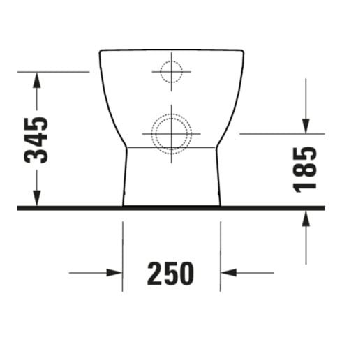 Duravit WC sur pied, cuvette à chasse profonde D-Code 37x57 cm, 4,5 l, sortie horizontale, sans rebord, blanc