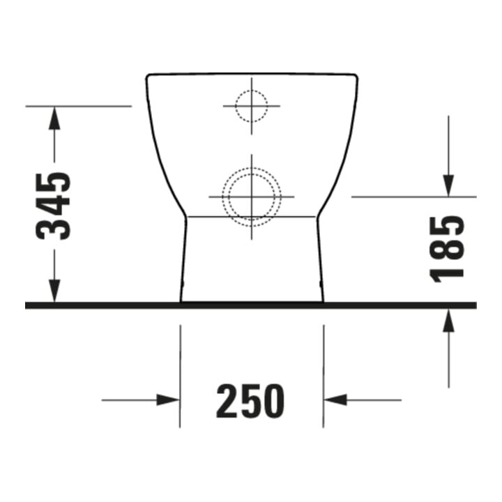 Duravit WC sur pied, cuvette à chasse profonde D-Code 37x57 cm, 4,5 l, sortie horizontale, sans rebord, blanc