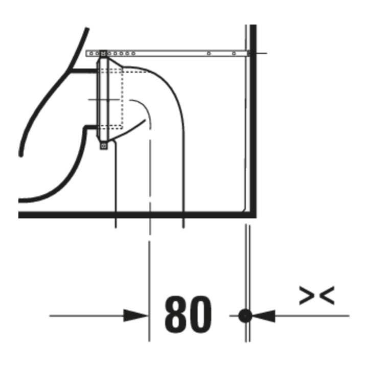Duravit WC sur pied, cuvette à chasse profonde D-Code 37x57 cm, 4,5 l, sortie horizontale, sans rebord, blanc