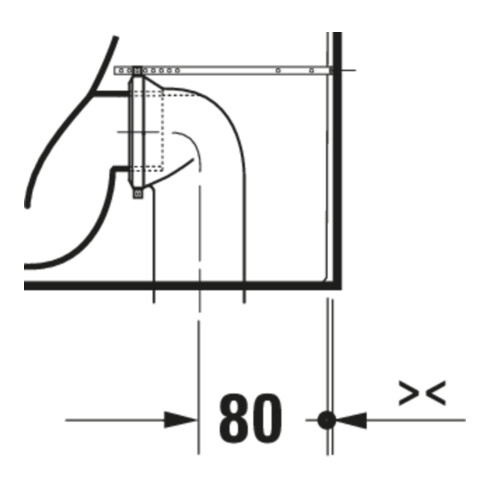 Duravit WC sur pied, cuvette à chasse profonde D-Code 37x57 cm, 4,5 l, sortie horizontale, sans rebord, blanc