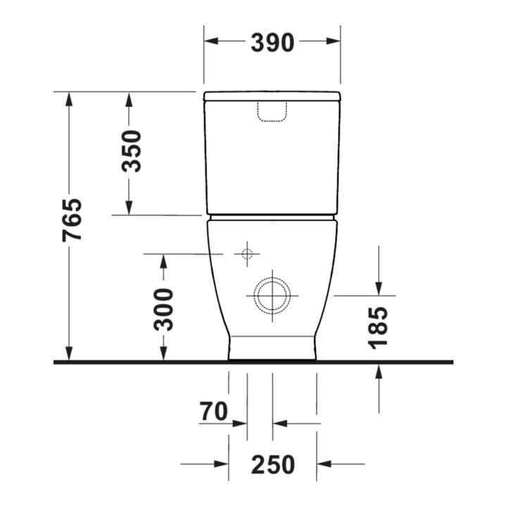 Duravit WC sur pied, cuvette à chasse profonde D-Code 37x60 cm, 4,5 l, sortie horizontale, blanc