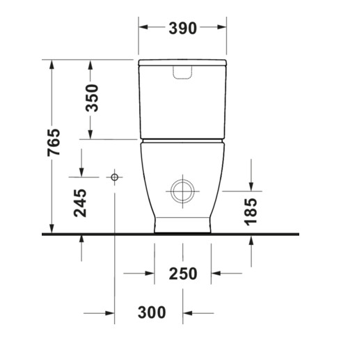 Duravit WC sur pied, cuvette à chasse profonde D-Code 37x60 cm, 4,5 l, sortie horizontale, blanc