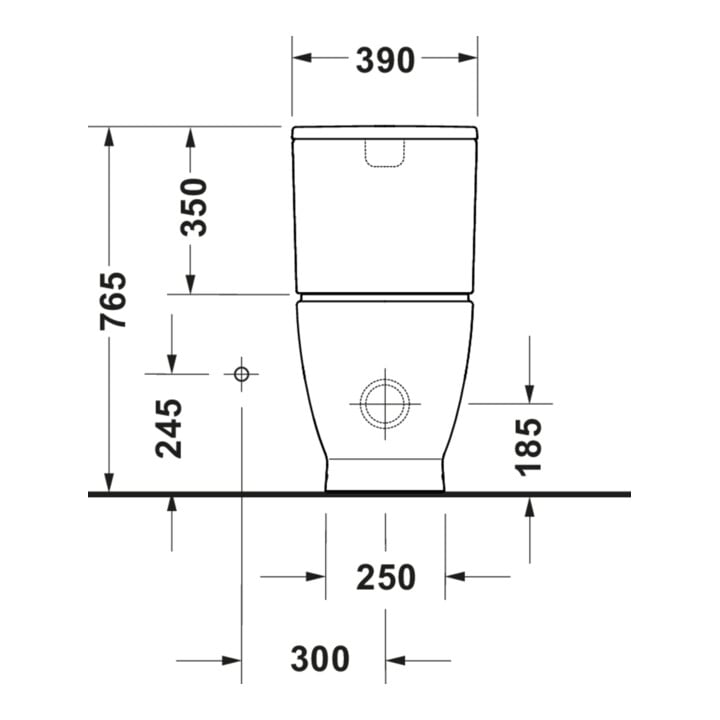 Duravit WC sur pied, cuvette à chasse profonde D-Code 37x60 cm, 4,5 l, sortie horizontale, blanc