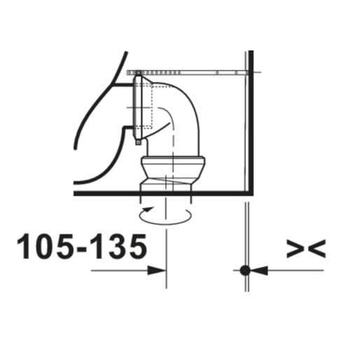 Duravit WC sur pied, cuvette à chasse profonde D-Code 37x60 cm, 4,5 l, sortie horizontale, blanc