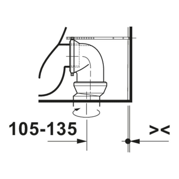 Duravit WC sur pied, cuvette à chasse profonde D-Code 37x60 cm, 4,5 l, sortie horizontale, blanc
