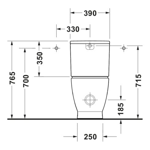 Duravit WC sur pied, cuvette à chasse profonde D-Code 37x60 cm, 4,5 l, sortie horizontale, blanc