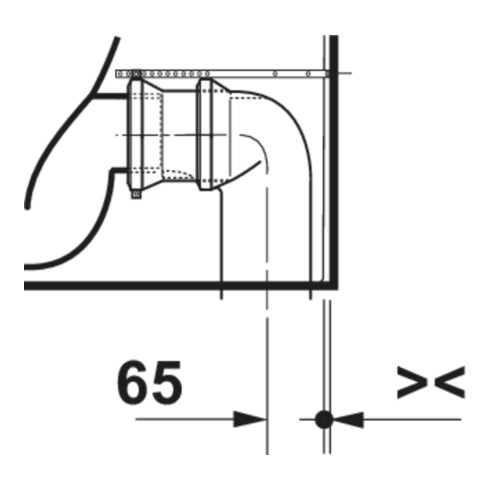 Duravit WC sur pied, cuvette à chasse profonde D-Code 37x60 cm, 4,5 l, sortie horizontale, blanc
