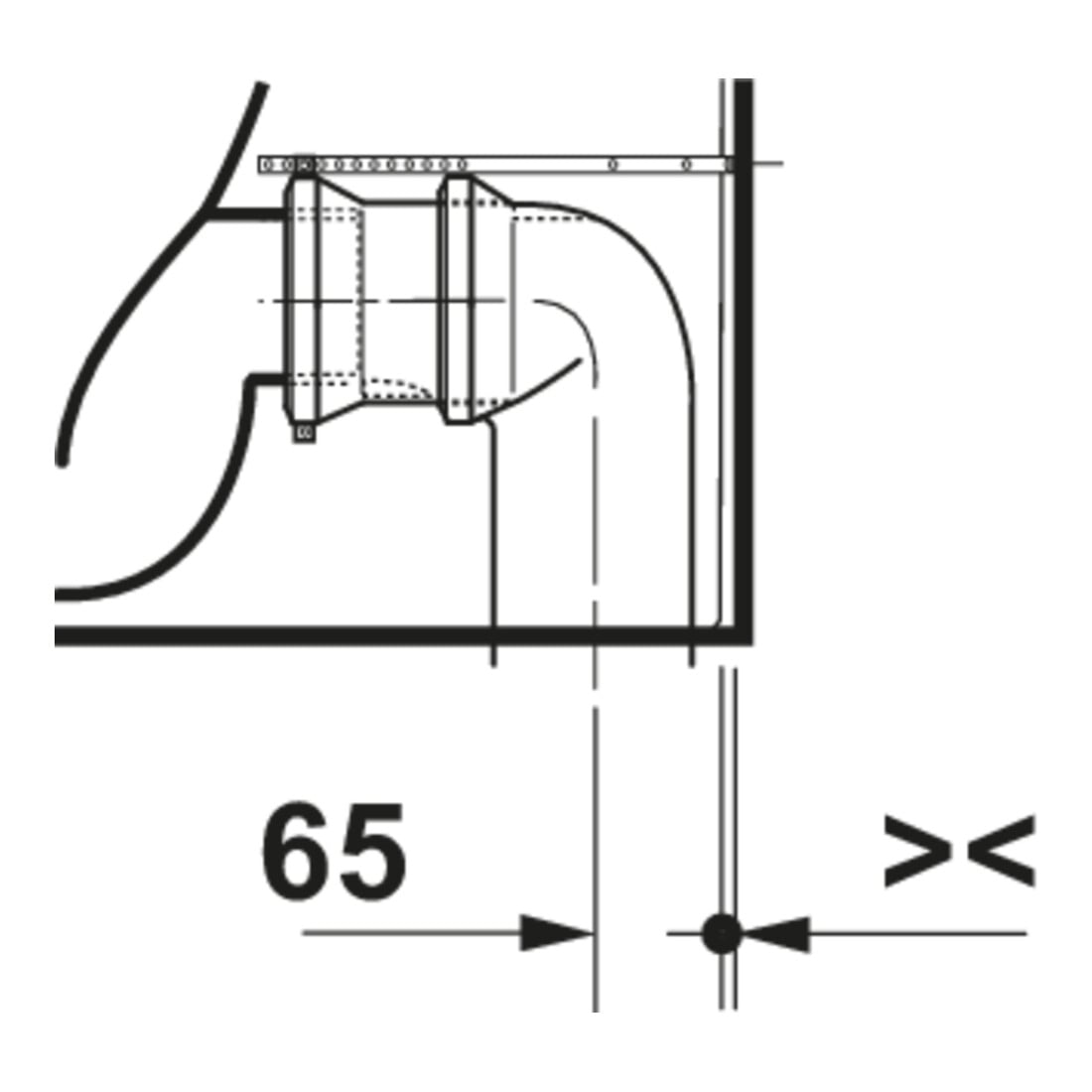 Duravit WC sur pied, cuvette à chasse profonde D-Code 37x60 cm, 4,5 l, sortie horizontale, blanc