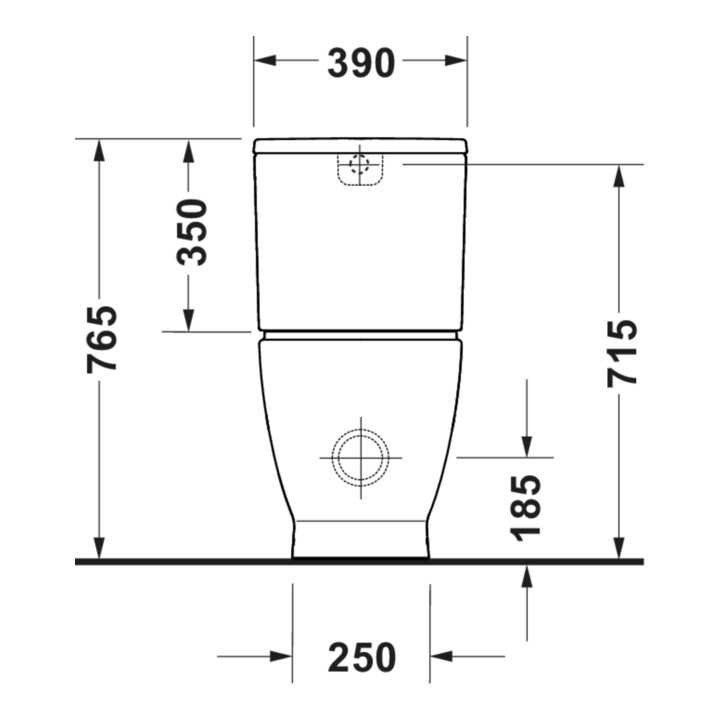 Duravit WC sur pied, cuvette à chasse profonde D-Code 37x60 cm, 4,5 l, sortie horizontale, blanc