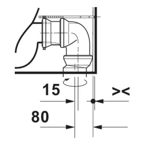 Duravit WC sur pied, cuvette à chasse profonde D-Code 37x60 cm, 4,5 l, sortie horizontale, blanc