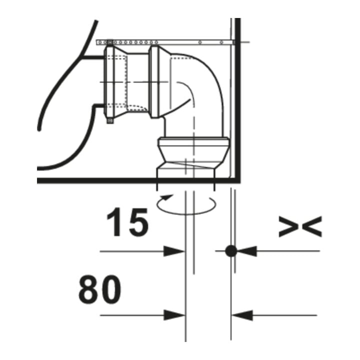 Duravit WC sur pied, cuvette à chasse profonde D-Code 37x60 cm, 4,5 l, sortie horizontale, blanc