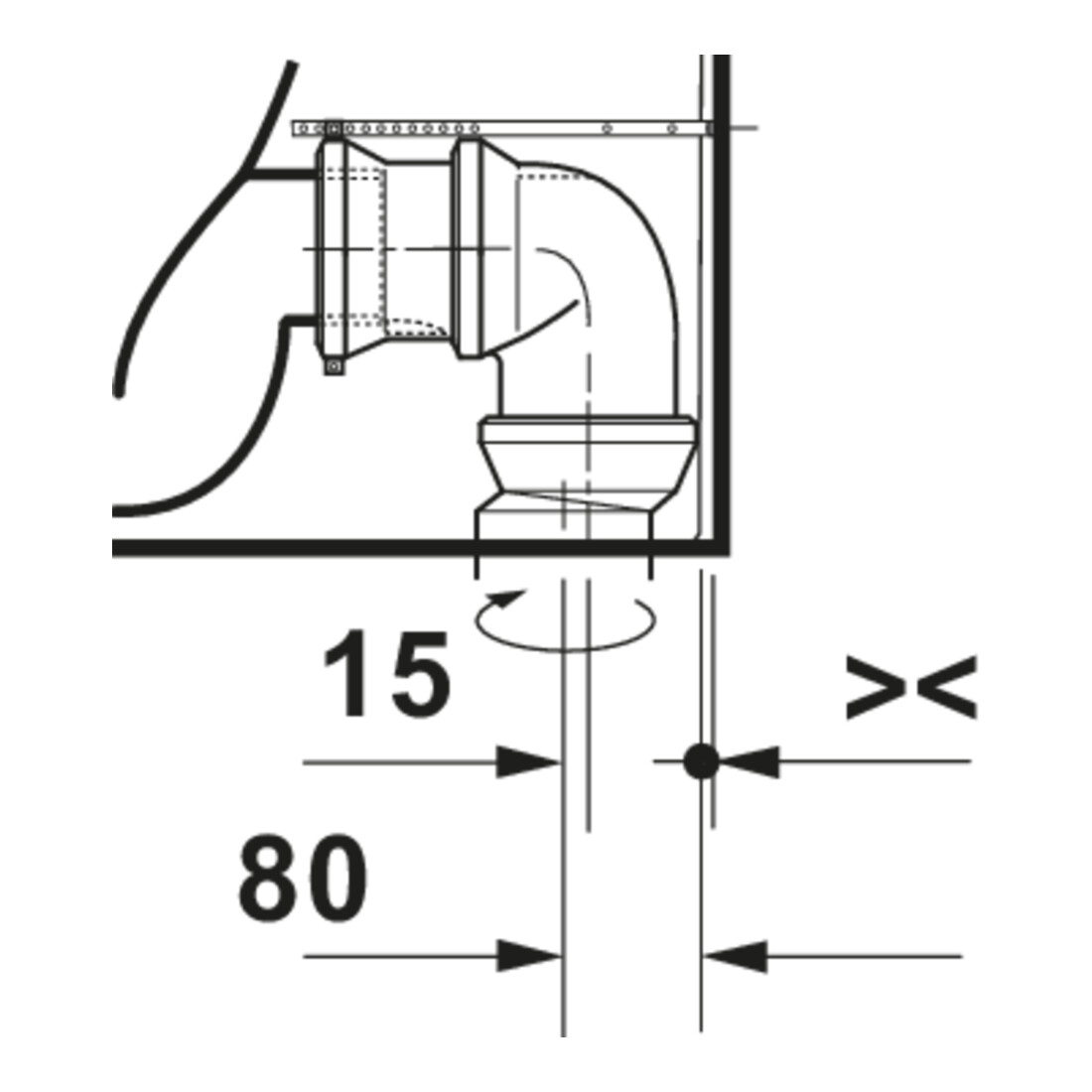 Duravit WC sur pied, cuvette à chasse profonde D-Code 37x60 cm, 4,5 l, sortie horizontale, blanc