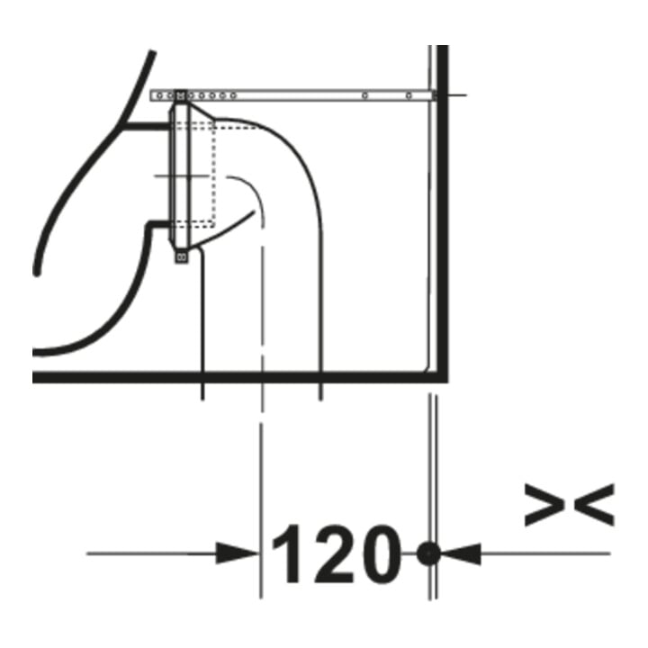Duravit WC sur pied, cuvette à chasse profonde D-Code 37x60 cm, 4,5 l, sortie horizontale, blanc
